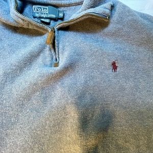 Polo Ralph Lauren Heathered Blue Pullover 1/4 Zip XL